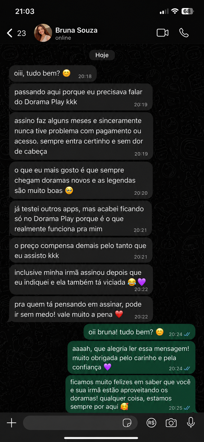 Depoimento de Bruna Souza