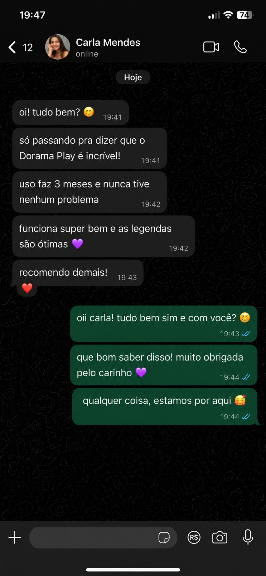 Depoimento de Carla Mendes